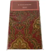 St. Nicholas Square 52x70" Oblong Tablecloth 100% Cotton Red Paisley Christmas