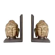 TimeStamp Decorative Bookends,Rustic Unique Buddha Head Statue Book Ends Stop...