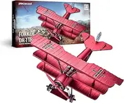 Piececool 3D Metal Model Kits Fokker Dr-1 Triplane 3D Metal Puzzles for Adult DIY Creative Gifts Jigsaw Blocks for Adult