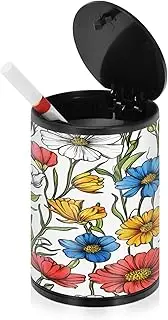 Portable Ashtrays For Cigarettes Spring Cute Flowers Rustic Patio Cigarette Butt Receptacle Outdoor Ash Trays For Cigarettes Car Cup Holder Home Office Kitchen