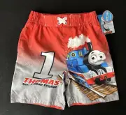 NWT Thomas the Tank and Friends Swim Trunks Shorts No 1 Blue Engine 4T UPF 50+