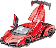 Scale Finished Model Car Scale Supercars 1/24 for Lamborghini VENENO Simulation Finished Model Cars Die-cast Pull-back Vehicles Miniature Replica Car(Red)