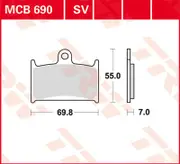 TRW Lucas Sintered lining MCB690SV
