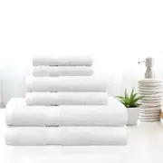 LINENOVA 100% Cotton Bathroom Towels Sets Bath Towels Hand Towels Face Towels 550 GSM 6 Pieces White