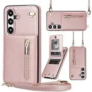 Phone Case For Samsung Galaxy S24 S23 S22 S21 S20 Ultra Plus FE S25 Ultra Back Cover Wallet Case Zipper with Lanyard Kickstand Retro TPU PU Leather