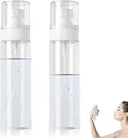 2Pcs Fine Mist Spray Bottles 100ml Refillable Clear Fine Mist Spray Bottles Small Empty Liquid Hair Spray Bottles with Spray Nozzle & Lid for Travel Water Essential Oils