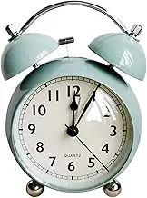 Meyaus 4.5 in Twin Loud Bell Alarm Clock Silent Non-Ticking Nightlight Clock