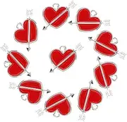 Outanaya Necklace Charms Set 10pcs Heart Cupid Arrow Jewelry Charms for Craft Projects Bracelet Necklace Keychain Fashion