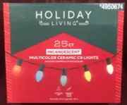 Christmas Lights Incandescent 25 Multi-Color Ceramic Style C9 - Holiday Living