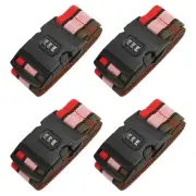4Pcs Luggage Straps with Combination Lock TSA Approved Red Pink Green