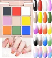 U-Shinein Nail Pigment Powder, Pearl Chrome Powder for Nails, Gradient Pearlescent Nail Powder, High-Gloss Acrylic Nail Powder, Mermaid Powder For Nail Art DIY Manicure 9 Colors