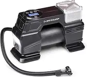 Dunlop Digital Air Compressor - Air Pump 150 PSI/10 Bar - Includes 3 Attachments - Digital LED Display - Black