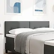 Bed Headboard, Beds Head Frame Button Tufted Dark Grey 140 cm Fabric