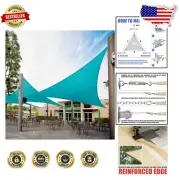 18' x 18' Triangle Sun Shade Sail in Turquoise - 200GSM Heavy Duty with
