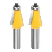 2pcs 11.25 Degree Chamfer Router Bit 1/2" Shank 1" Cutting Length Carbide,Yellow