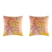 2x Kas Australia Albi Filled Cushion/Throw Pillow Square Home Decor 50x50cm YLLW
