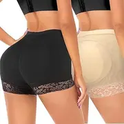[DODOING] Women Butt Lifter Shapewear Padded Lace Panties Hip Enhancer Body Shaper Tummy Control Knickers Boyshort Underwear
