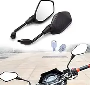 Side Mirrors for Ducati Monster M600 M620 M750 M900 Scrambler 1100 1 Pair Motorcycle Rear View Mirrors 10mm 8mm Back Side Convex Mirror (Color : Carbon Fiber)