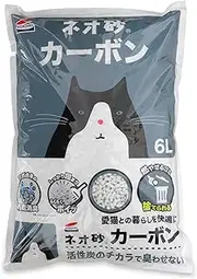 Kocho Cat Sand, Neo-Sand, Carbon, Activated Carbon, 2.3 gal (6 L) x 8 Bags, Hardened, Burnable Garbage, 6L/8 Owls