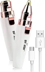 Rechargeable Eyebrow Trimmer and Facial Hair Removal for Women (Improved in 2023), Painless Facial Hair Remover, Eyebrow Razor for Lips, Nose Body with Flannel Bag