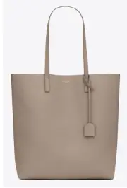 NWT Yves Saint Laurent Paris North South Shopping Leather Tote Bag ~ Dark Beige