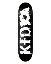 KFD LOGO SKATEBOARD DECK THRASHED FLAGSHIP BLACK 8.25