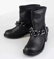 New. GIUSEPPE ZANOTTI Blok Tubo Black Leather Boots Shoes Size 6 US 36 EU $1190