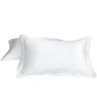 2x Satin Silk Smooth Texture Pillow Cases Home Decor Bedroom Standard Size White