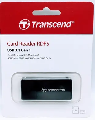 創見 Transcend F5 USB3.1 Gen 1 讀卡機 TS-RDF5K 支援 SDHC / SDXC TF