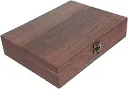BESTYASH 1Pc Charming Wooden Storage Box with Lock Dust Retro Container for Home Office Delicate Treasure Chest for Organizing Items Unique Decorative Box Lid