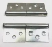 (2) Two Small Slip Off Hinges or Take Apart Hinges (Chromed)