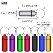 Pill Holder Portable Waterproof Metal Capsule Box Keychain Mini Pill Case Stora