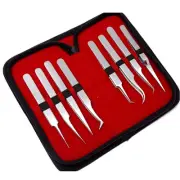 8 Swiss Jeweler Style Watch Repair Tools Micro Dissection Forceps Tweezers 4.5"