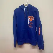 Alpha Industries Essential Patch Hoodie Small New York Knicks NBA Blue 127