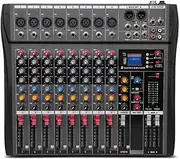Hridz 8 Channels Audio Sound Mixer Mixing DJ Console USB with 48V Phantom Power