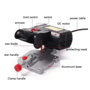 Micro Desktop DC Cutting Machine High Torque Power Strong Metal Glass Aluminum，