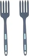 GREENADSCAPE 2pcs Silicone Tongs Fork Large Fork for Cooking Pasta Salad Ergonomic Design Comfortable Grip Wear-Resistant