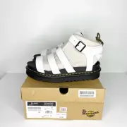 Dr Martens Blaire Sandals Hydro Leather White Strap Gladiator Womens Size 11 New