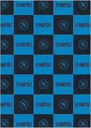 hermet SSC Napoli Soft Blanket with Logo Warm Blanket for Sofa and Bed Size 150 x 210 cm Soft Touch Light Blue Official Product