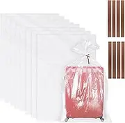 Pack of 8 100 x 152 cm Extra Large Gaint Transparent Plastic, Reusable Moving Bags for Dustproof, Giant Storage Bag for Large Plush Toys, Luggage, Suitcase, Clothes