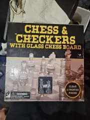 Chess And Checker with Glass Chess Board
