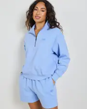 [Champion] Champion Women's Rochester Base Quarter Zip Sweatshirt in Pewter Blue Size Large L Pewter Blue