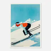 Galrie Grenoble Vintage Ski Poster-Timeless French Art Print for Ski Lovers Home Décor, Poster Only, A0 84 x 119cm (33 X 47inch)