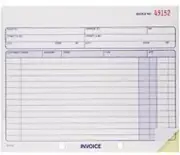 Invoice Book, 2 Part, Carbonless, 8.38 X 7.19 Inches, 50 Sets per Book, White an