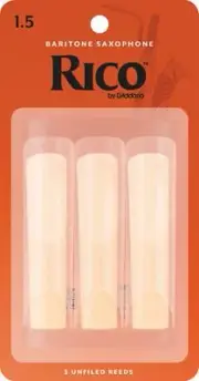 Rico Baritone Sax Reeds, Strength 1.5, 3-pack