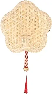 Ciieeo Handheld Fan Handmade Woven Fan Party Favor Fan Summer Cooling Fan for Outdoor (Random Style)