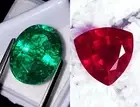 Loose Gemstone Natural Emerald & Ruby 8 to 10 Ct Pair Certified RM197