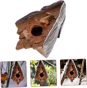 IWOWHERO Bird Nest Decoration Tree Face Wild Bird Feeders Squirrel House Park Bird House Hanging Bird House Hamster House Cave Hummingbird House Resin Craft Birds House Synthetic Resin