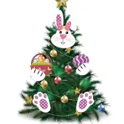 Easter Bunny Christmas Tree Topper Rabbit Egg Basket Decorative Tree Ornament...