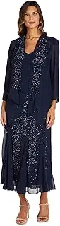 [R&M Richards] Women's Beaded Chiffon Jacket Dress